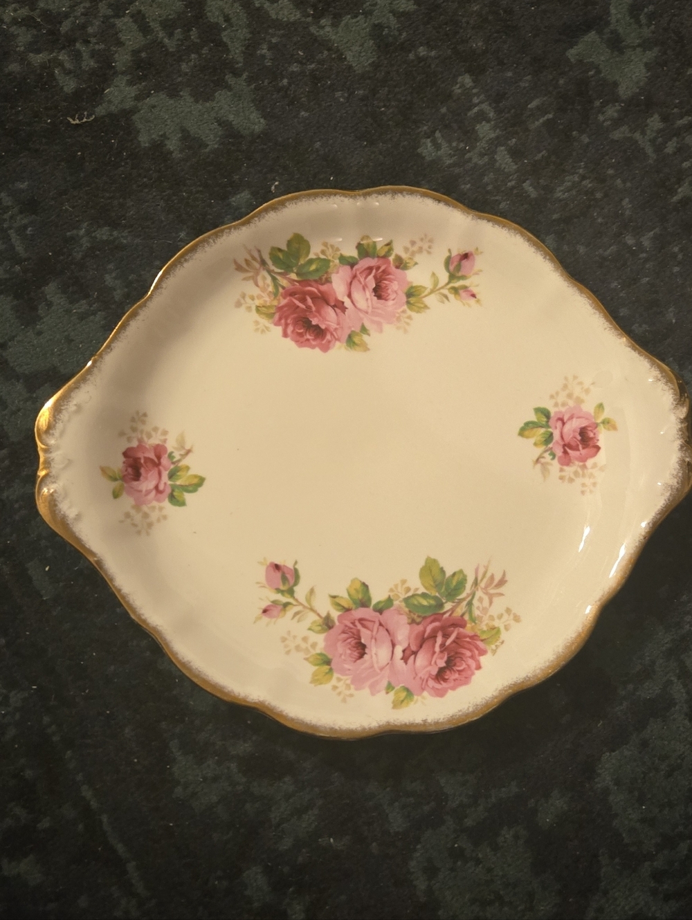 Royal Albert Ametican Beauty Serving Plate with Gold Trim